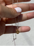 Two tone Starburst Necklace 15.5’ Silver and Gold