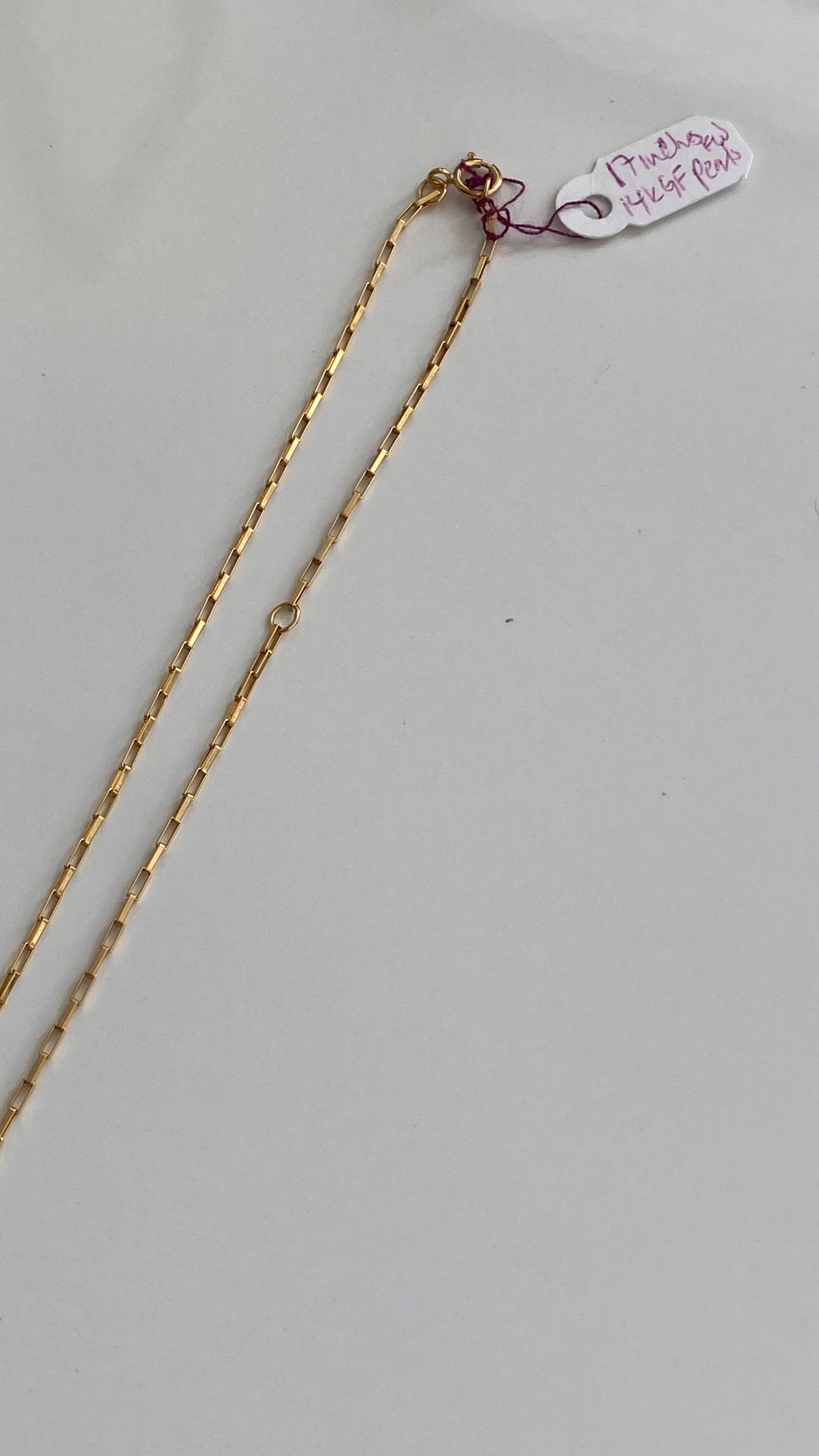 Double stack Fresh Water Pearl Necklace on 14K Gold Filled box chain 18in