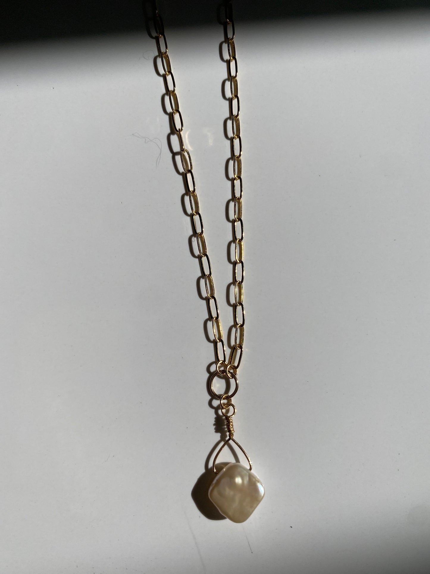 Pearl white Fresh Water Pearl on 14K Gold Filled 18in