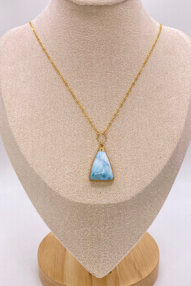 Larimar 14K Gold Filled Necklace| Genuine Gemstone | Larimar Blue| Giftables | one of a kind