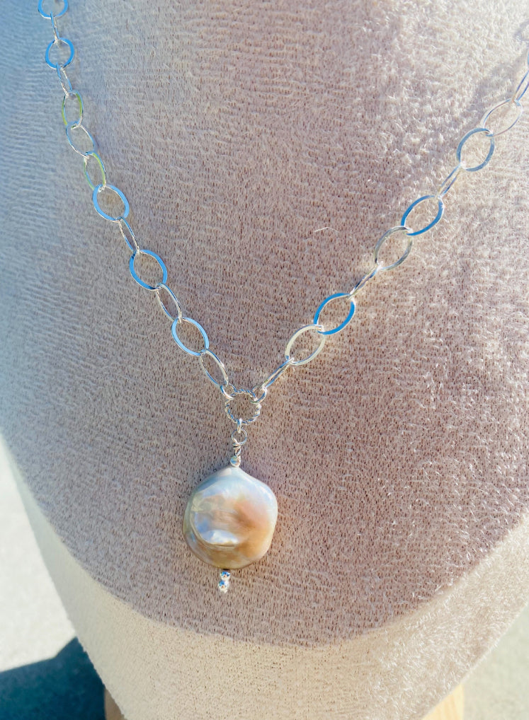 Sterling Silver Fresh Water Pearl Statement Necklace