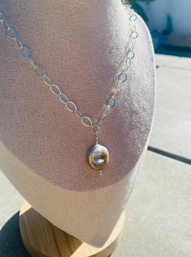 Sterling Silver Fresh Water Pearl Statement Necklace