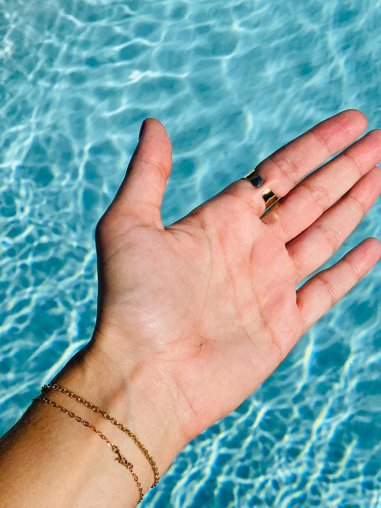 Turquoise 3 Stone | Cuff Statement Ring in 24K Gold Overlay