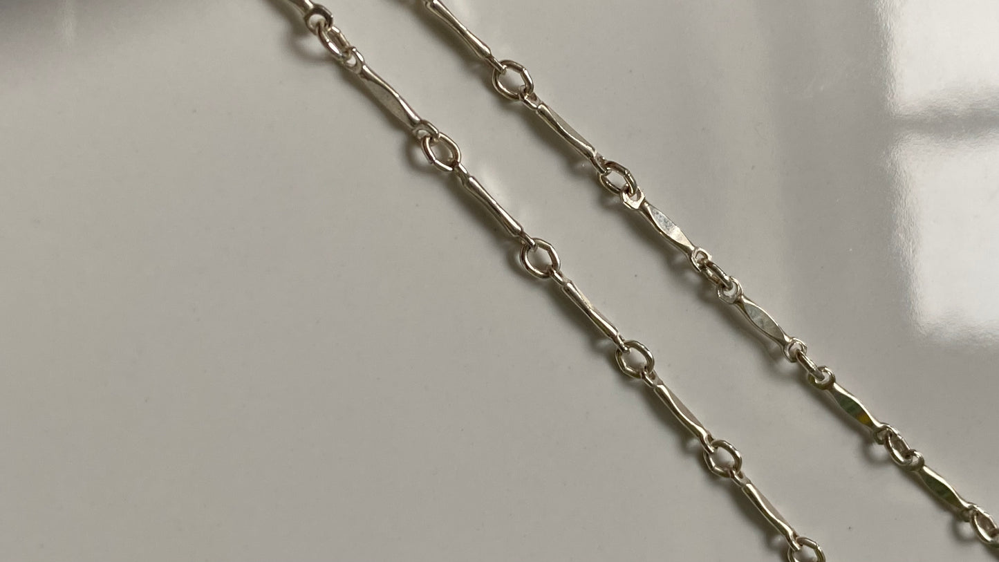 Opalite Heart drop down 20’ Necklace in Sterling Silver