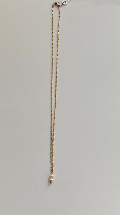 Double stack Fresh Water Pearl Necklace on 14K Gold Filled box chain 18in