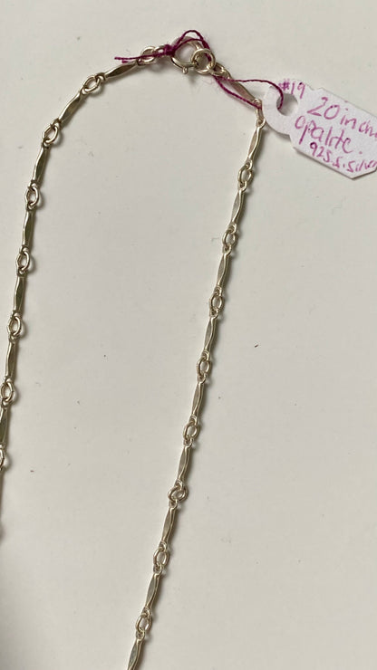 Opalite Heart drop down 20’ Necklace in Sterling Silver