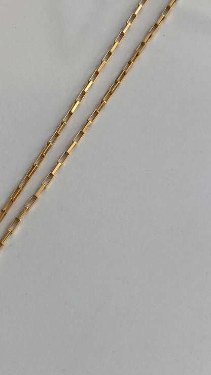 Double stack Fresh Water Pearl Necklace on 14K Gold Filled box chain 18in