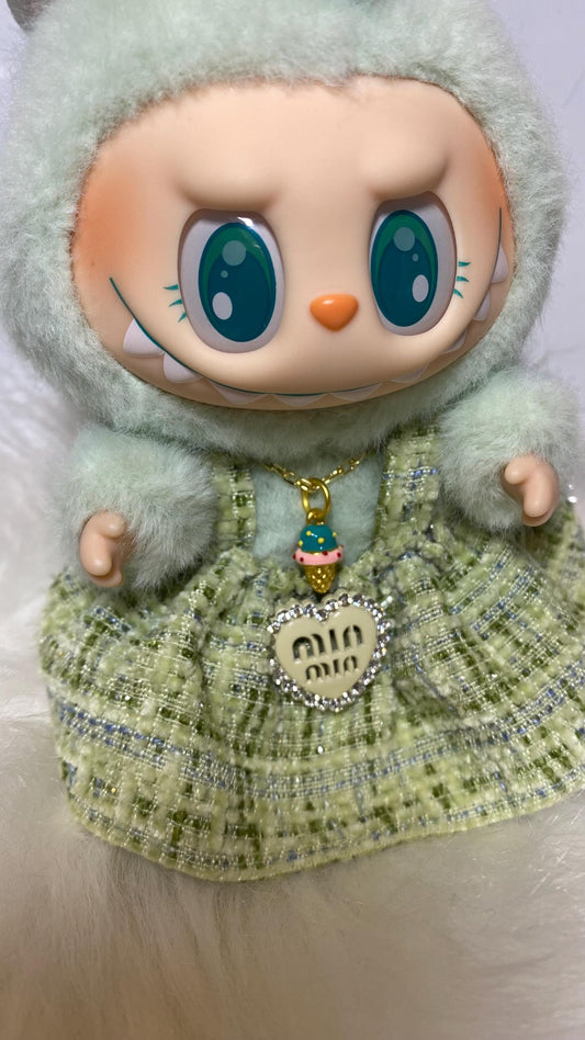 Labubu | Mini Necklace with gem  | Ice Cream Cone charm
