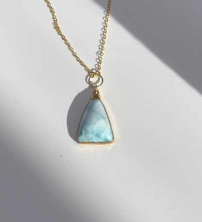 Larimar 14K Gold Filled Necklace| Genuine Gemstone | Larimar Blue| Giftables | one of a kind