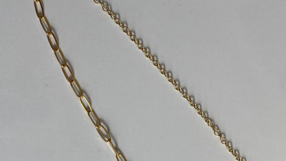 Heart shape Fresh Water Pearl Necklace half and half mix in 14K Gold Filled 16in