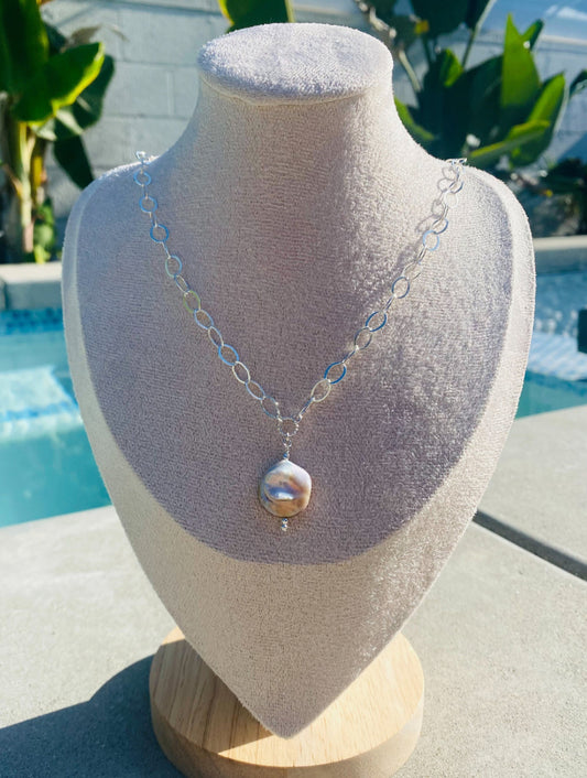 Sterling Silver Fresh Water Pearl Statement Necklace